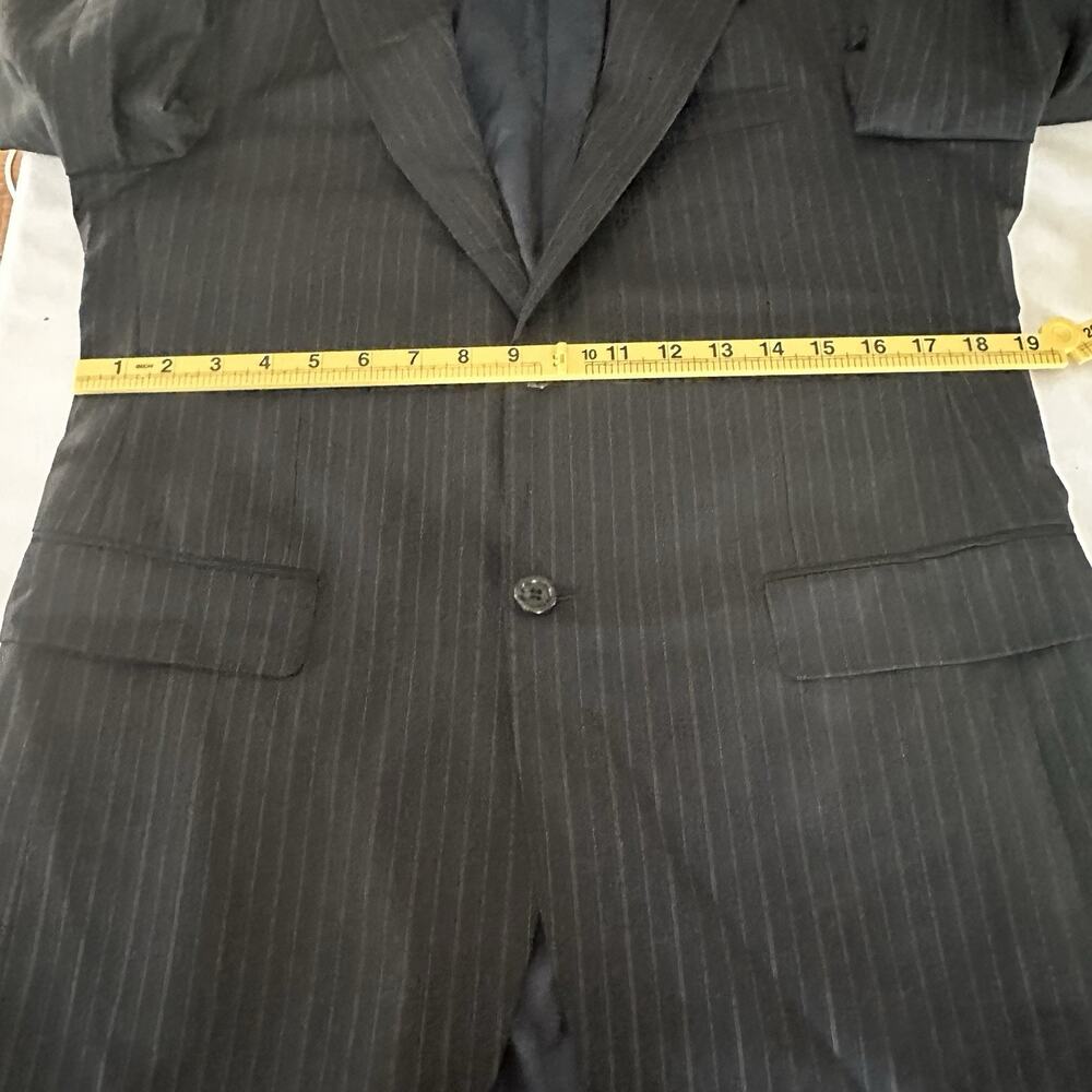 Abito Sartoriale Blazer Sport Coat Men US 38 R Navy Super 150 Subtle pinstripe - Picture 14 of 16